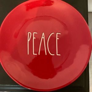 Rae Dunn Red ceramic plate New